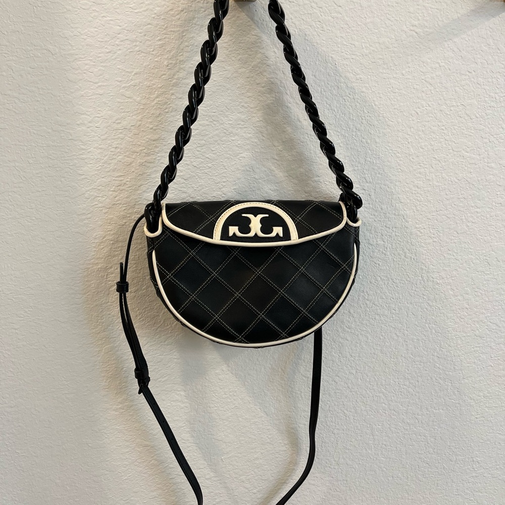 Tory Burch Mini Fleming Soft Crescent Crossbody Bag